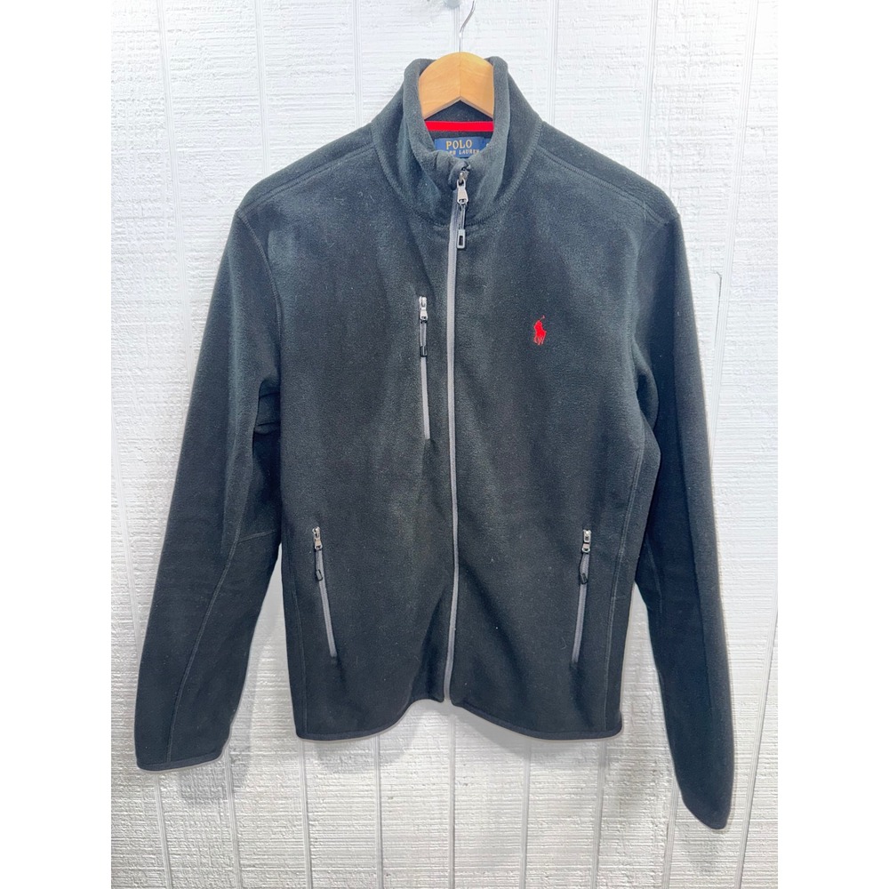 Polo Ralph Lauren Performance Fleece Jacket Mens Black Full Zip Small